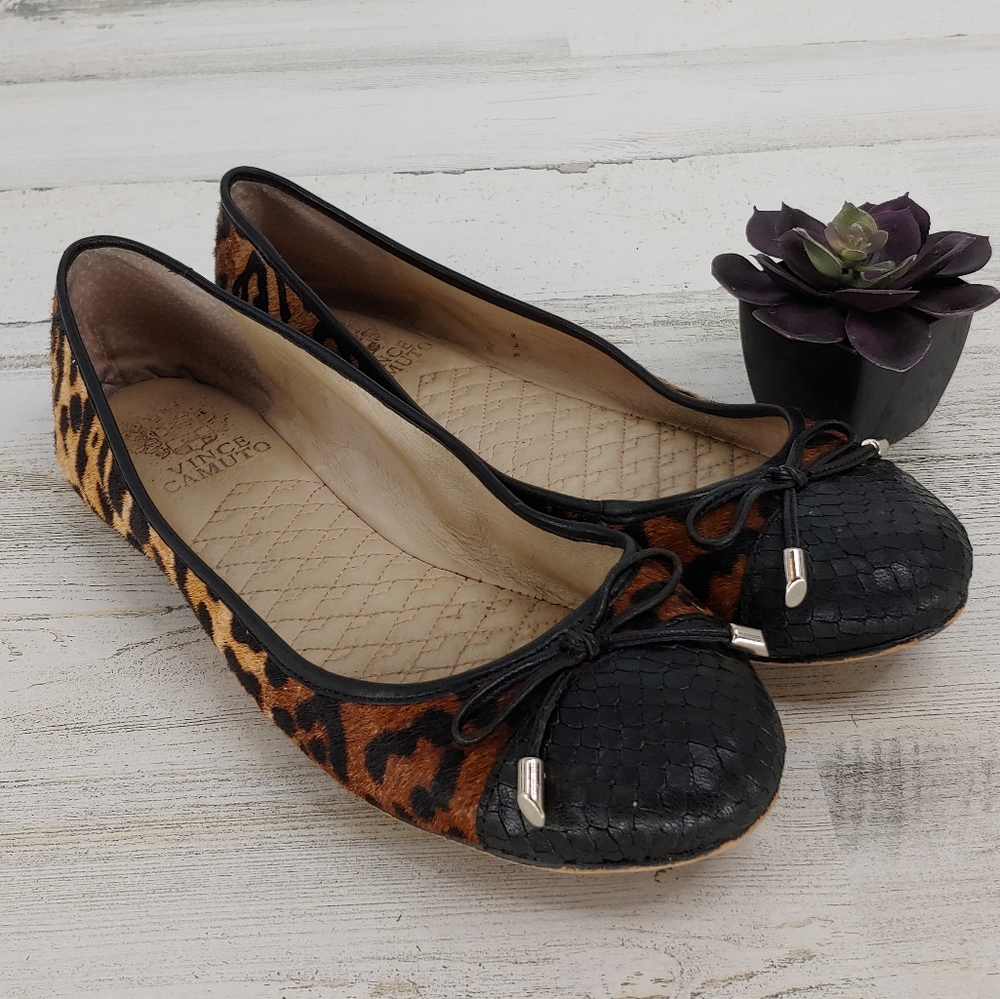 Vince Camuto Animal Print Hair Leather Flats